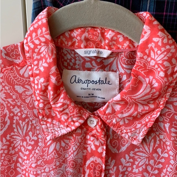 3 Fitted button down shirts Converse Lucky Brand Aeropostale size M - Picture 6 of 10